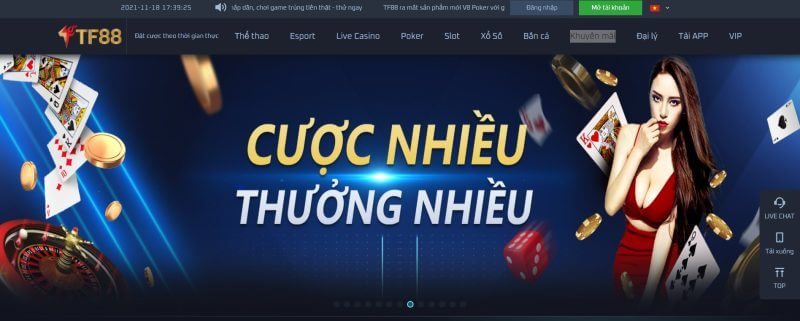 Cổng game cá cược TF88