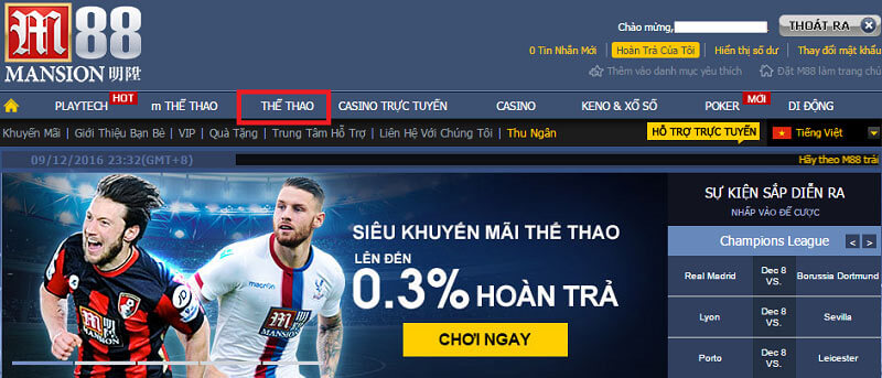 Cổng game M88